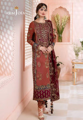 Asim Jofa Embroidered Luxury Chiffon 3 Piece Unstitched